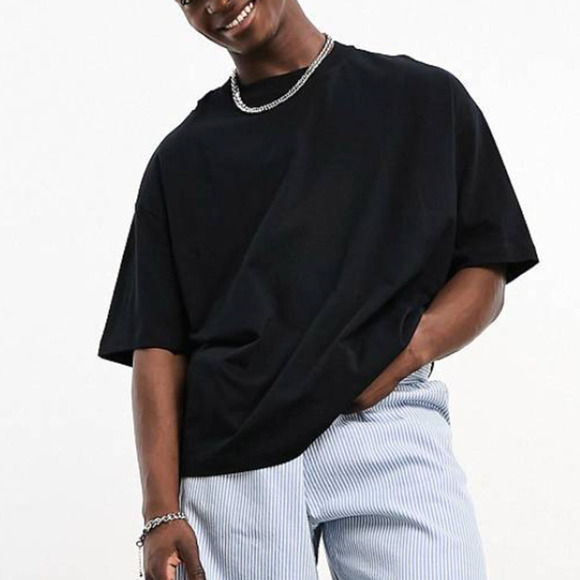 ASOS Design Oversized T-Shirt in Black with Celestial Spine Print, Size XS​​​​​ - Picture 2 of 5